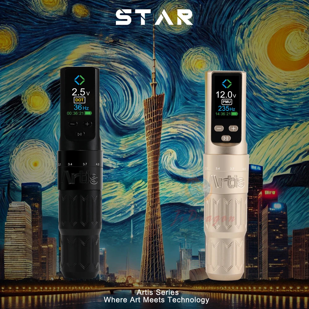 Wireless PMU & SMP Machine Pen with Magnetic Battery RCA  2.5-4.0mm Adjustable Stroke R for Scalp Micropigmentation