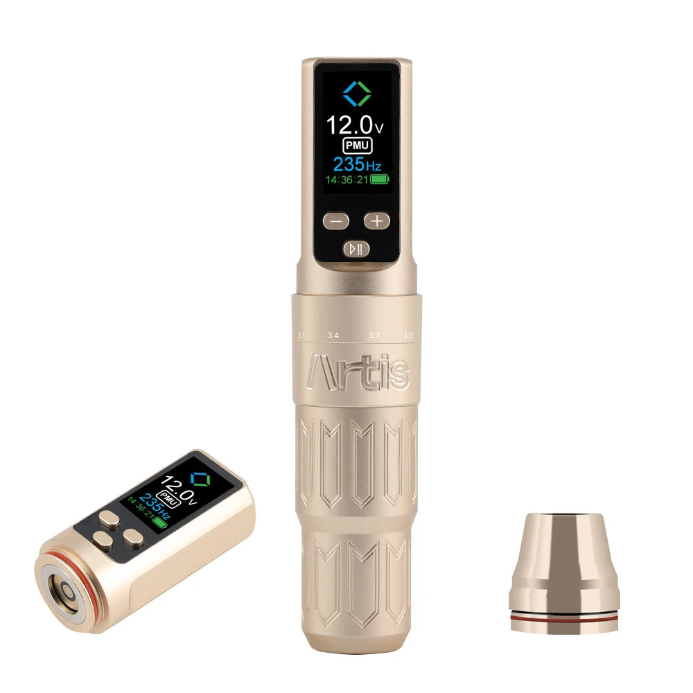 Wireless PMU & SMP Machine Pen with Magnetic Battery RCA  2.5-4.0mm Adjustable Stroke R for Scalp Micropigmentation