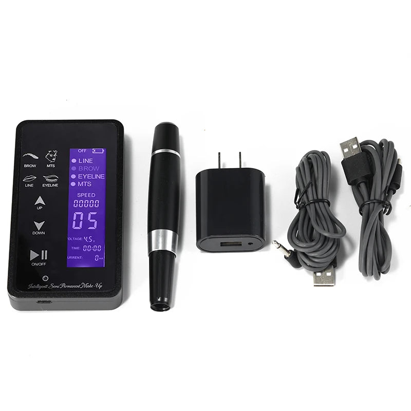 Permanent Makeup Machine Professional Wireless Tattoo PMU Pen Kit Microblading for Eyebrow Eyeliner Lip MTS Cartridge Needles