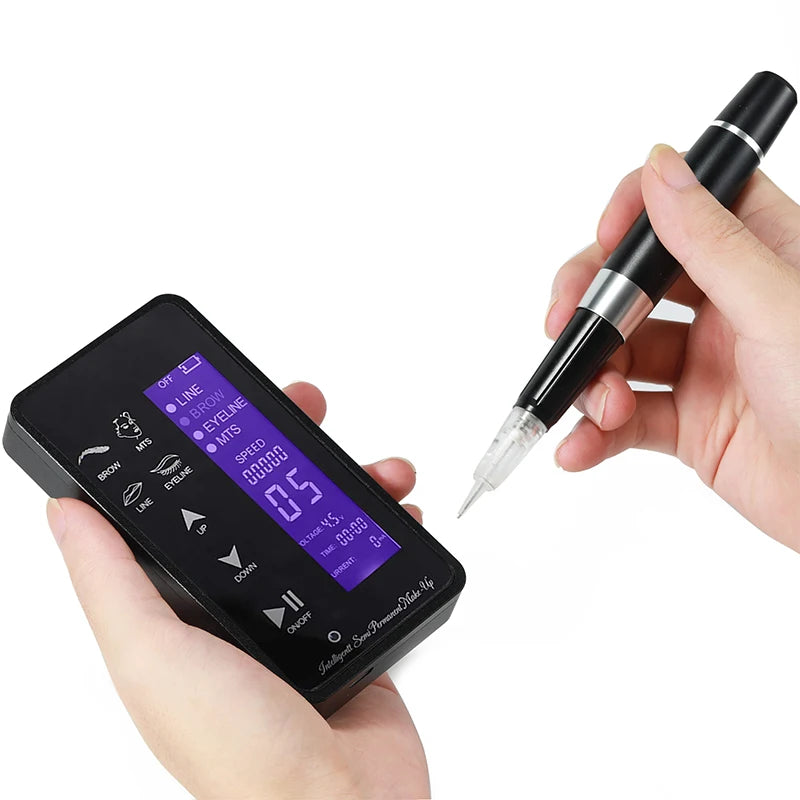 Permanent Makeup Machine Professional Wireless Tattoo PMU Pen Kit Microblading for Eyebrow Eyeliner Lip MTS Cartridge Needles