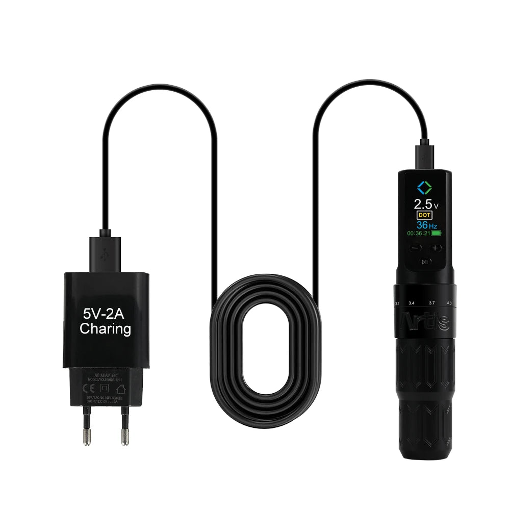 Wireless PMU & SMP Machine Pen with Magnetic Battery RCA  2.5-4.0mm Adjustable Stroke R for Scalp Micropigmentation