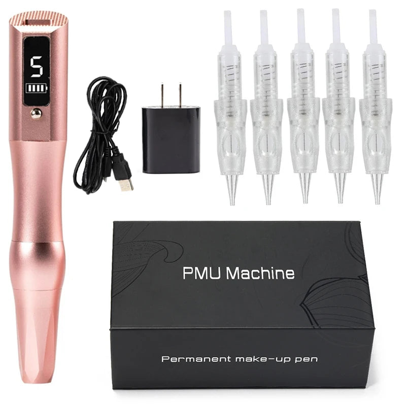Wireless Tattoo Machine PMU Pen Professional Permanent Makeup Microblading Eyebrow Lip For Body Art Tool With Cartridge Needles
