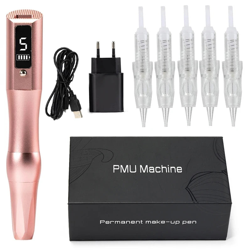Wireless Tattoo Machine PMU Pen Professional Permanent Makeup Microblading Eyebrow Lip For Body Art Tool With Cartridge Needles