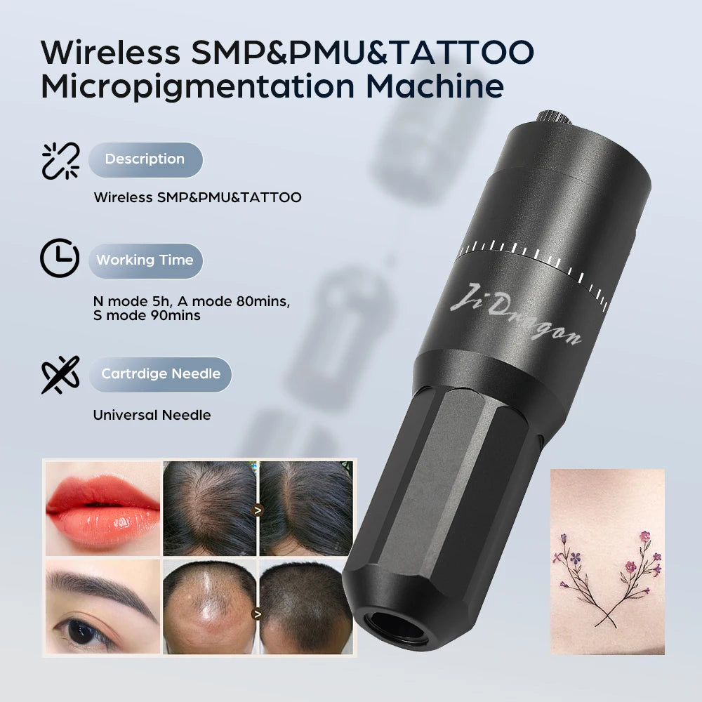Professional Wireless SMP Pen Machine Low Vibration Coreless Motor & Dual Battery (4.0mm Stroke)