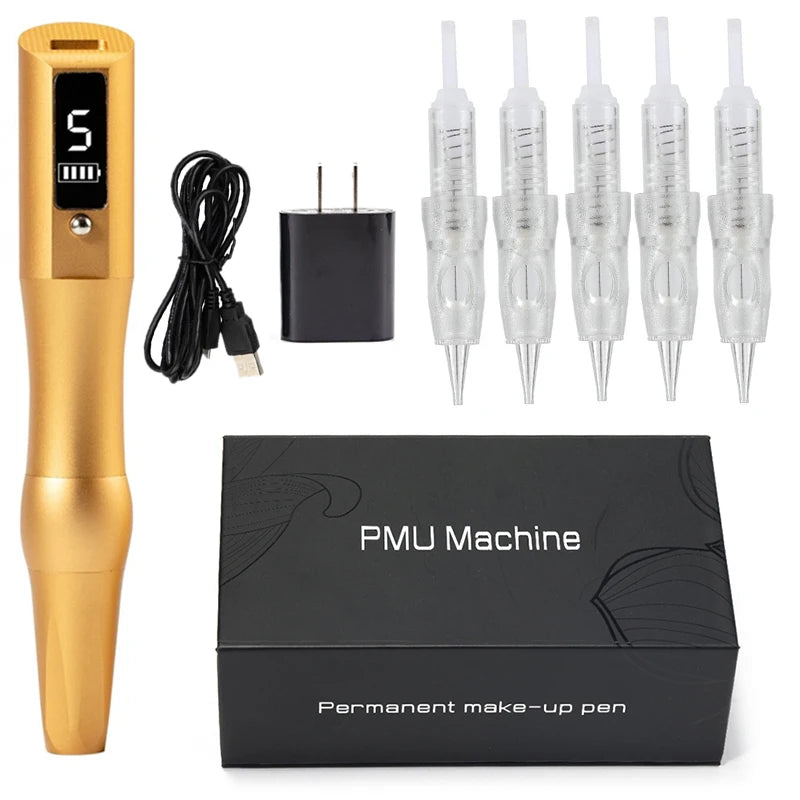 Wireless Tattoo Machine PMU Pen Professional Permanent Makeup Microblading Eyebrow Lip For Body Art Tool With Cartridge Needles
